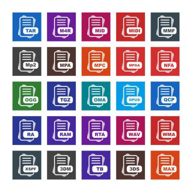  vektör dosya biçimi simgelerinin kümesi