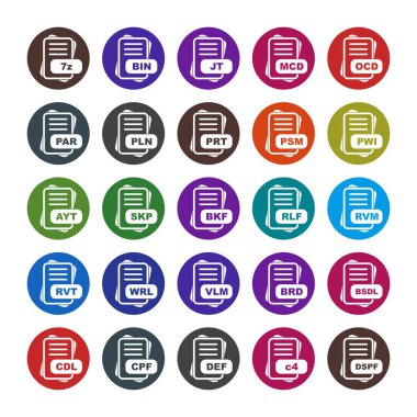  vektör dosya biçimi simgelerinin kümesi