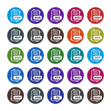  vektör dosya biçimi simgelerinin kümesi