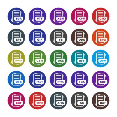  vektör dosya biçimi simgelerinin kümesi
