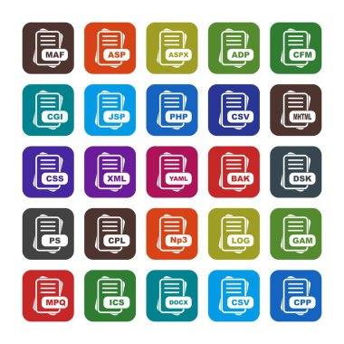  vektör dosya biçimi simgelerinin kümesi