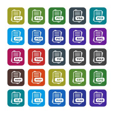  vektör dosya biçimi simgelerinin kümesi