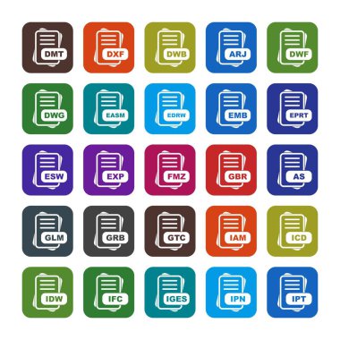  vektör dosya biçimi simgelerinin kümesi