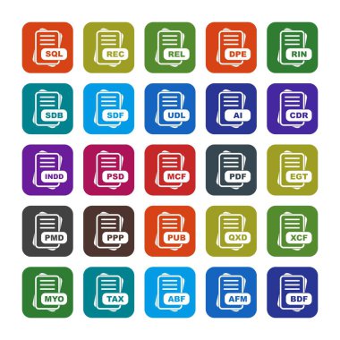  vektör dosya biçimi simgelerinin kümesi