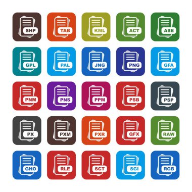  vektör dosya biçimi simgelerinin kümesi