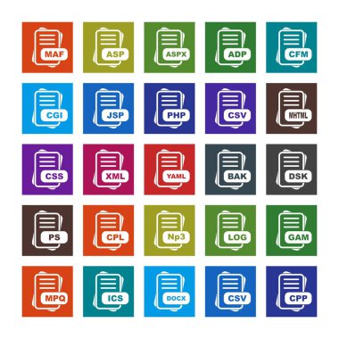  vektör dosya biçimi simgelerinin kümesi