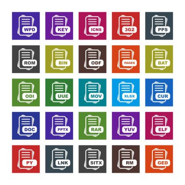  vektör dosya biçimi simgelerinin kümesi