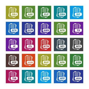  vektör dosya biçimi simgelerinin kümesi