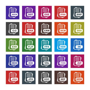  vektör dosya biçimi simgelerinin kümesi