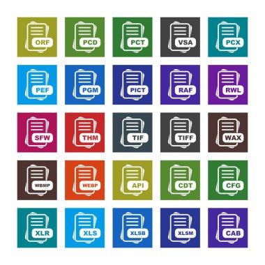  vektör dosya biçimi simgelerinin kümesi