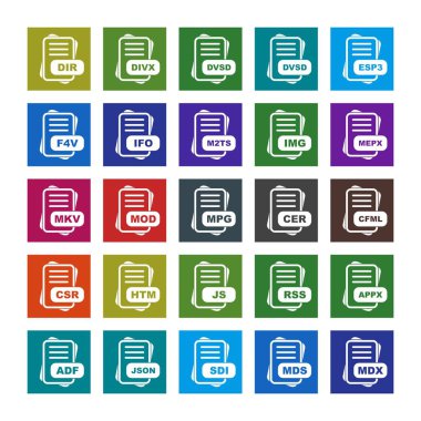  vektör dosya biçimi simgelerinin kümesi