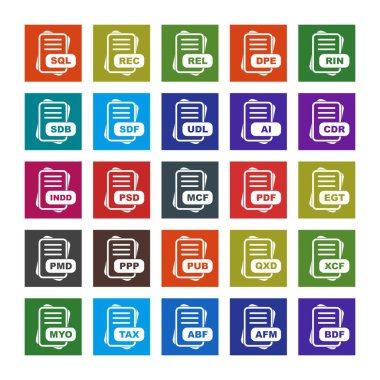  vektör dosya biçimi simgelerinin kümesi