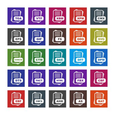  vektör dosya biçimi simgelerinin kümesi