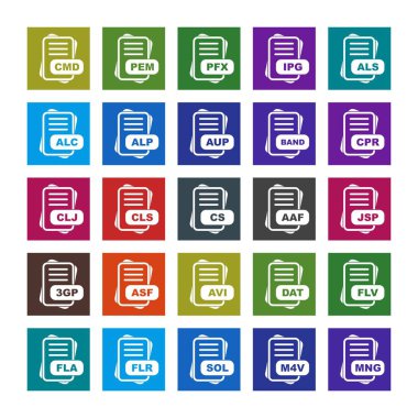  vektör dosya biçimi simgelerinin kümesi