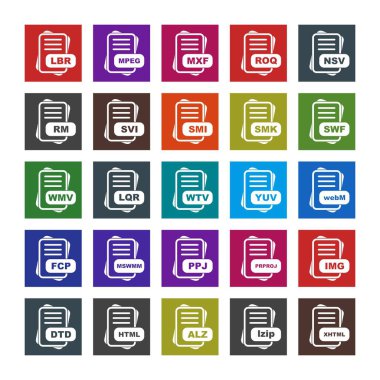  vektör dosya biçimi simgelerinin kümesi
