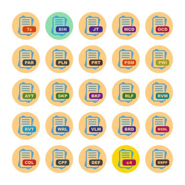  vektör dosya biçimi simgelerinin kümesi