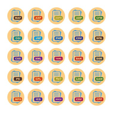  vektör dosya biçimi simgelerinin kümesi