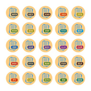  vektör dosya biçimi simgelerinin kümesi