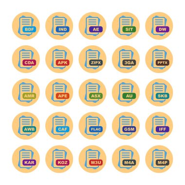  vektör dosya biçimi simgelerinin kümesi