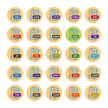  vektör dosya biçimi simgelerinin kümesi