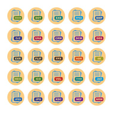  vektör dosya biçimi simgelerinin kümesi