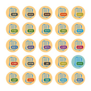  vektör dosya biçimi simgelerinin kümesi