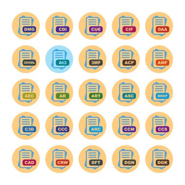  vektör dosya biçimi simgelerinin kümesi