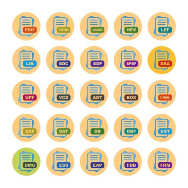  vektör dosya biçimi simgelerinin kümesi