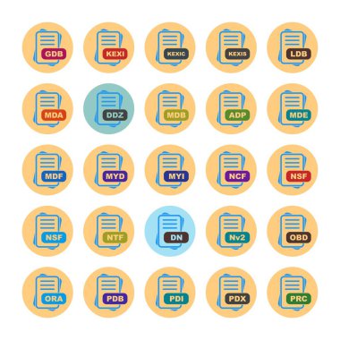  vektör dosya biçimi simgelerinin kümesi