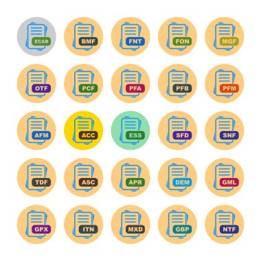  vektör dosya biçimi simgelerinin kümesi