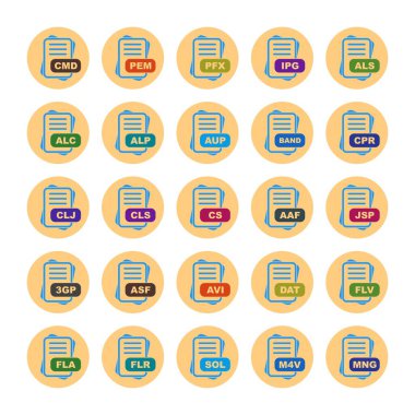  vektör dosya biçimi simgelerinin kümesi