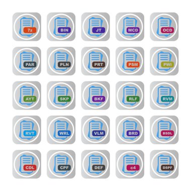  vektör dosya biçimi simgelerinin kümesi