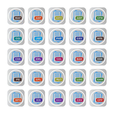  vektör dosya biçimi simgelerinin kümesi