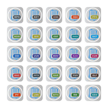  vektör dosya biçimi simgelerinin kümesi