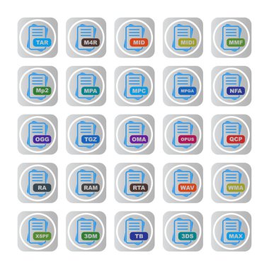  vektör dosya biçimi simgelerinin kümesi