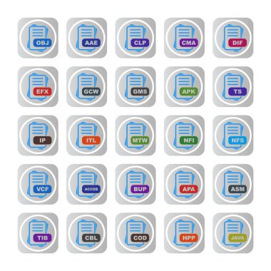  vektör dosya biçimi simgelerinin kümesi