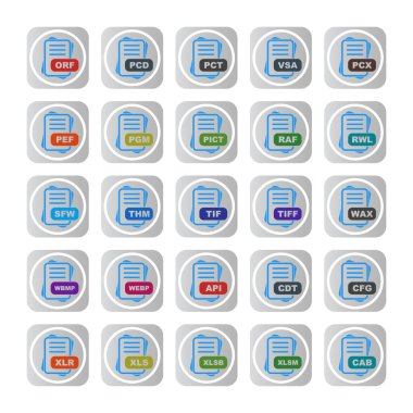  vektör dosya biçimi simgelerinin kümesi