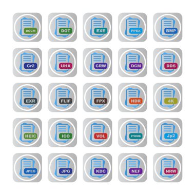  vektör dosya biçimi simgelerinin kümesi