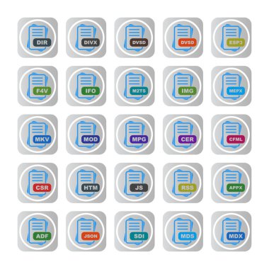  vektör dosya biçimi simgelerinin kümesi