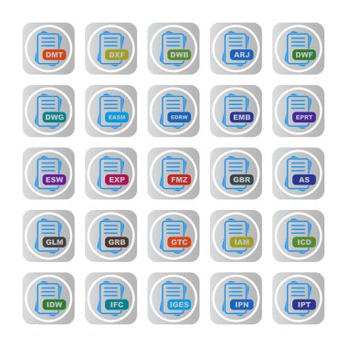  vektör dosya biçimi simgelerinin kümesi