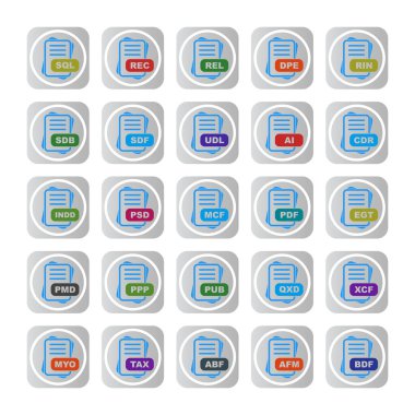  vektör dosya biçimi simgelerinin kümesi