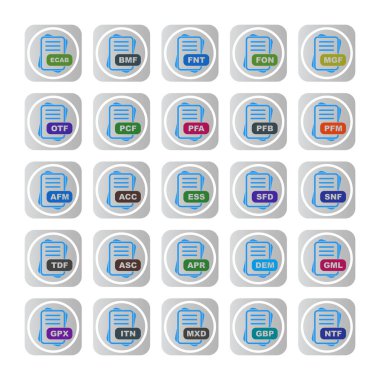  vektör dosya biçimi simgelerinin kümesi