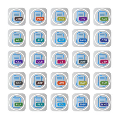  vektör dosya biçimi simgelerinin kümesi