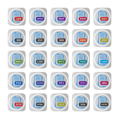  vektör dosya biçimi simgelerinin kümesi