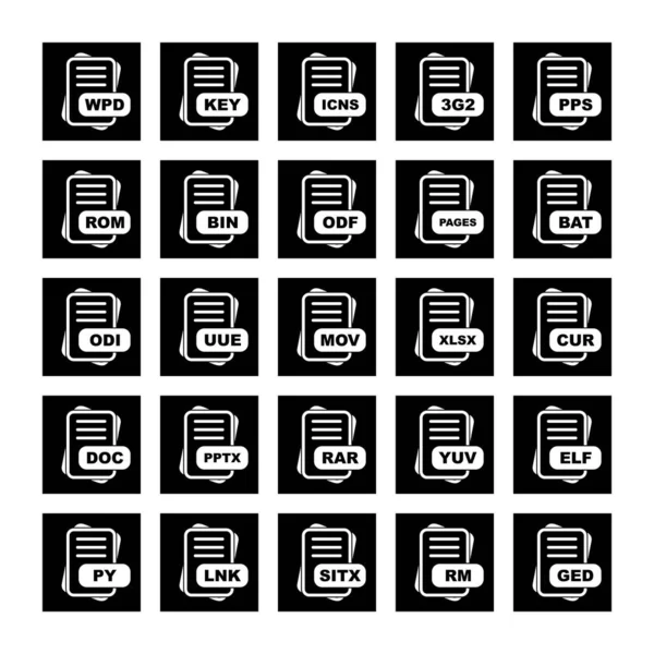 Set Vector File Format Icons — Stock Vector