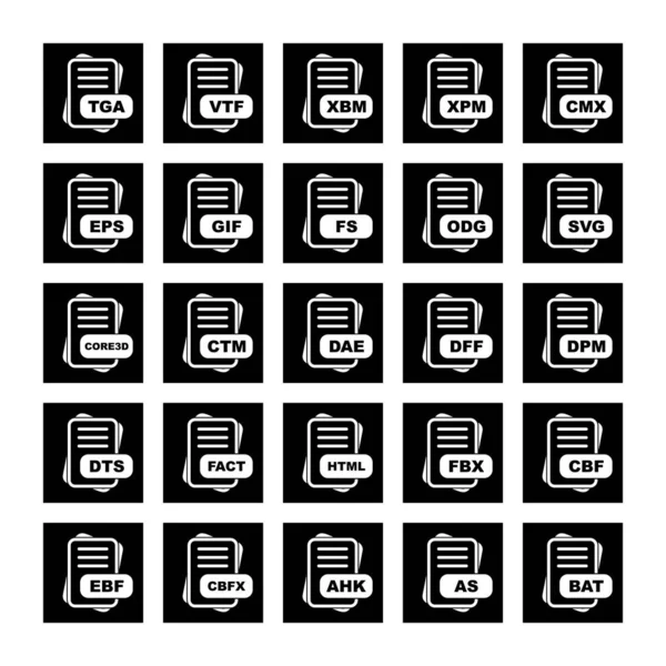 Conjunto Iconos Formato Archivo Vectorial — Archivo Imágenes Vectoriales