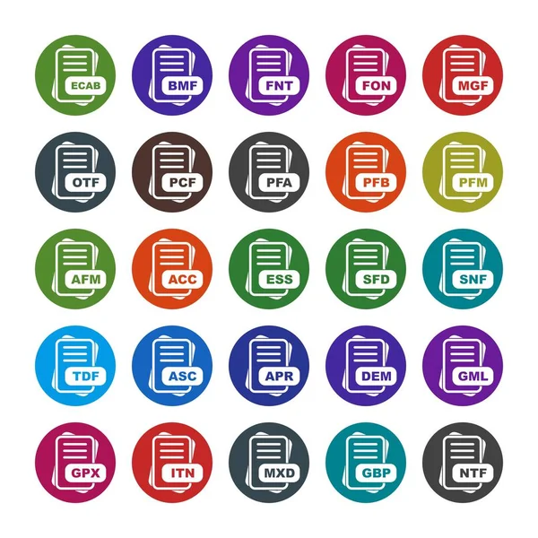  Dosya biçimi simgeleri, vektör illüstrasyonları