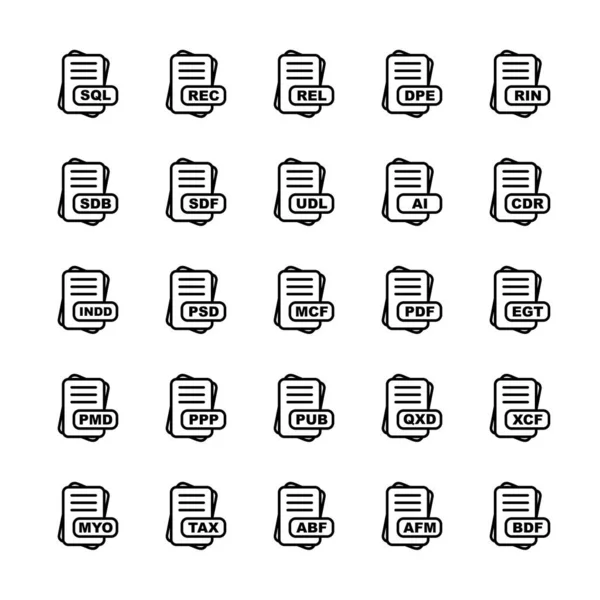 Set Vector File Format Icons — Stock Vector