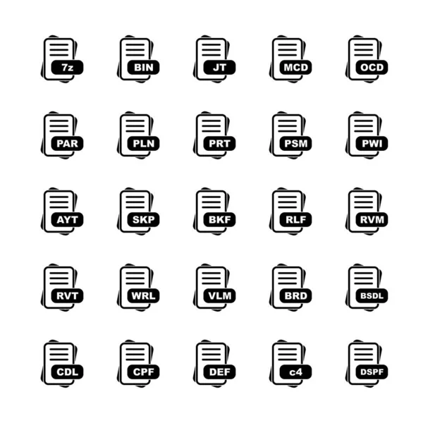 Conjunto Iconos Formato Archivo Vectorial — Vector de stock