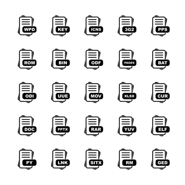 Set Vector File Format Icons — Stock Vector